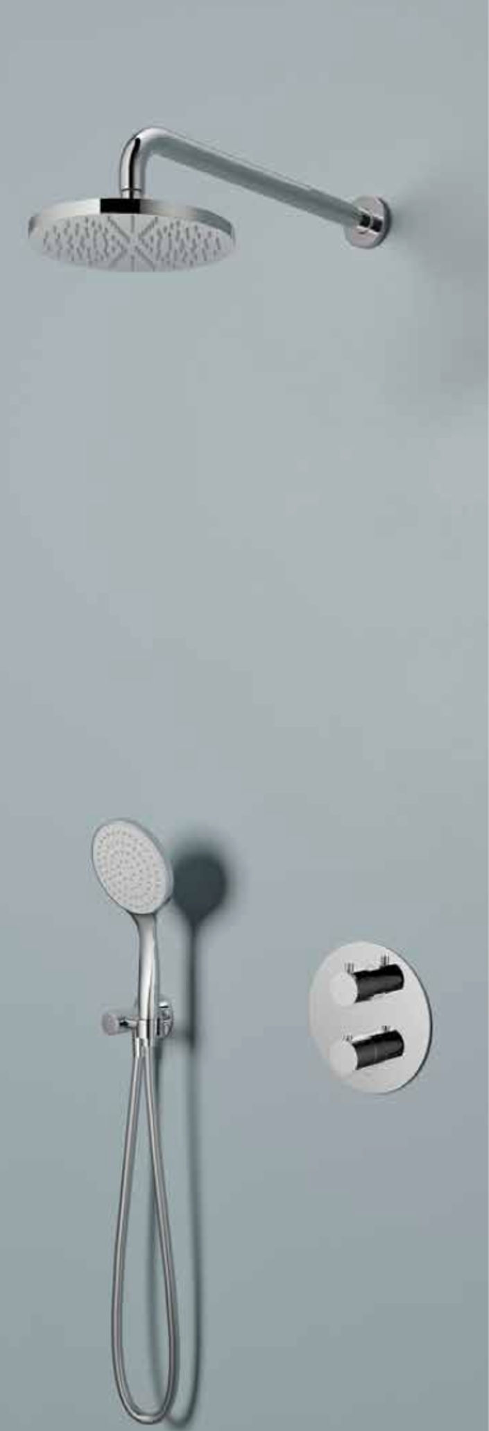 Hotbath Buddy IBS12A inbouw doucheset - 2-weg omstel - geborsteld zwart PVD - 3-standen handdouche - 25cm hoofddouche - wandarm - glijstang