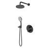 Hotbath Buddy IBS12A inbouw doucheset - ronde handdouche - 25cm hoofddouche - wandarm - glijstang - geborsteld zwart PVD