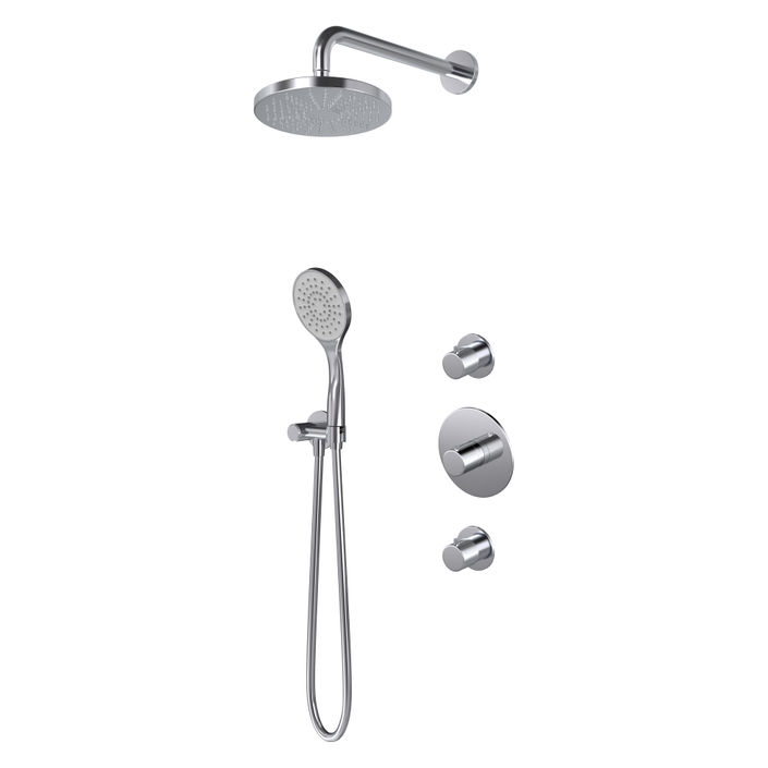 Hotbath Buddy IBS12 inbouw doucheset - 3-standen handdouche - 20cm hoofddouche - 15cm plafondbuis - glijstang - chroom