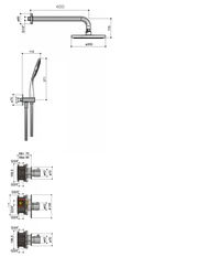 Hotbath Buddy IBS12 inbouw doucheset - 3-standen handdouche - 25cm hoofddouche - wandarm - wandhouder - chroom