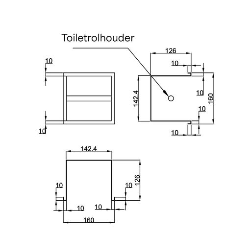 Hotbath &More PH016 inbouw toiletrolhouder - geborsteld zwart PVD