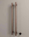 Hotbath &More Rails Round handdoekwarmerset 135cm - 2 stangen - geborsteld koper PVD