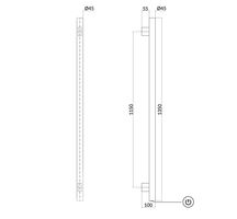 Hotbath &More Rails Round handdoekwarmer 135cm - geborsteld koper PVD