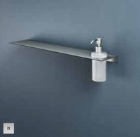 Hotbath &More SHA09 zeepdispenser gematteerd glas voor planchet - geborsteld gunmetal PVD