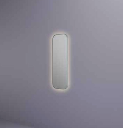 Hotbath &More toiletspiegel soft square 30x80cm indirecte verlichting - geborsteld messing PVD