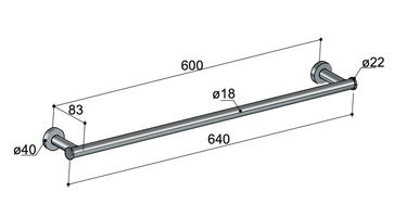 Hotbath &More BAA07 handdoekstang 64cm - Geborsteld gunmetal PVD