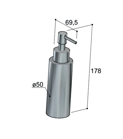 Hotbath &More BAA10 zeepdispenser vrijstaand - Geborsteld messing