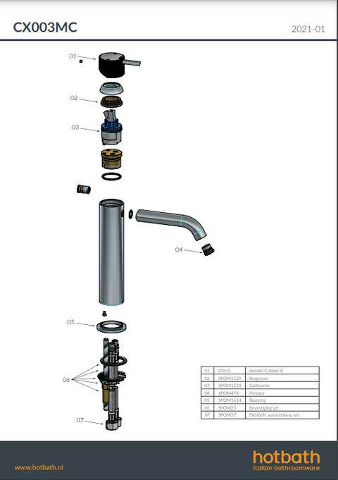 Hotbath Cobber X CX003MC wastafelkraan - Geborsteld zwart PVD