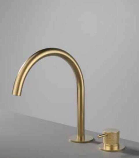Hotbath Cobber X CX023 wastafelkraan 2-gats  - Geborsteld koper PVD