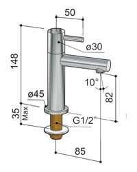 Hotbath Cobber E001 fonteinkraan - Geborsteld zwart PVD