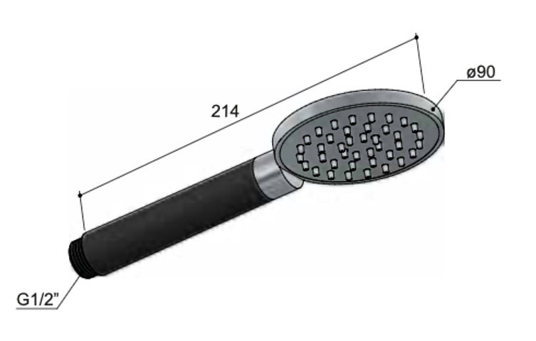 Hotbath Cobber M353 handdouche rond - gepolijst zwart PVD