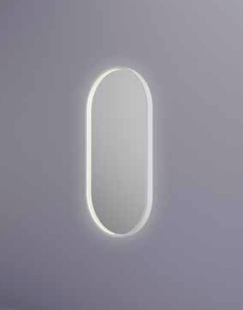 Hotbath &More spiegel oval 40x80cm directe & indirecte verlichting - geborsteld messing PVD