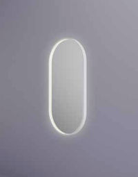 Hotbath &More spiegel oval 40x80cm directe & indirecte verlichting - geborsteld koper PVD