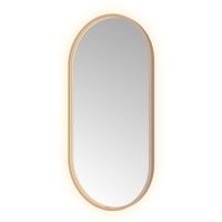 Hotbath &More spiegel oval 50x100cm directe & indirecte verlichting - geborsteld koper PVD