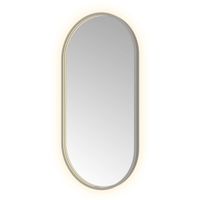 Hotbath &More spiegel oval 50x100cm directe & indirecte verlichting - geborsteld gunmetal PVD