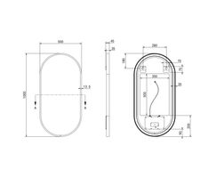 Hotbath &More spiegel oval 50x100cm directe & indirecte verlichting - mat wit