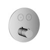Hotbath Cobber PB009EXT afbouwdeel voor inbouw thermostaat met 2 pushbuttons - Gepolijst zwart PVD