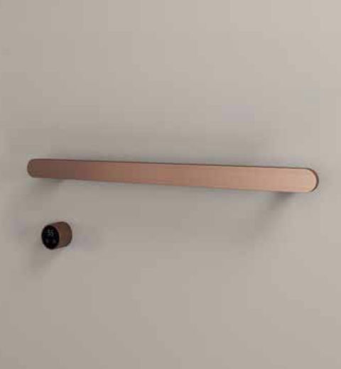 Hotbath &More Rails Soft Square handdoekwarmerset 80cm - 1 stang - geborsteld gunmetal PVD