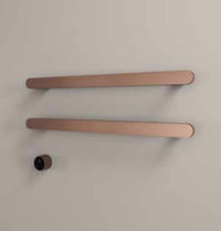 Hotbath &More Rails Soft Square handdoekwarmerset 80cm - 2 stangen - geborsteld nikkel