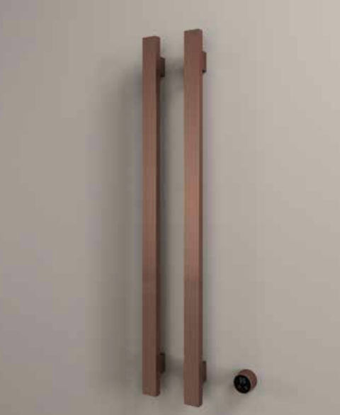 Hotbath &More Rails Square handdoekwarmerset 135cm - 2 stangen - geborsteld koper PVD