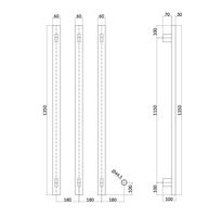 Hotbath &More Rails Square handdoekwarmerset 135cm - 3 stangen - geborsteld koper PVD