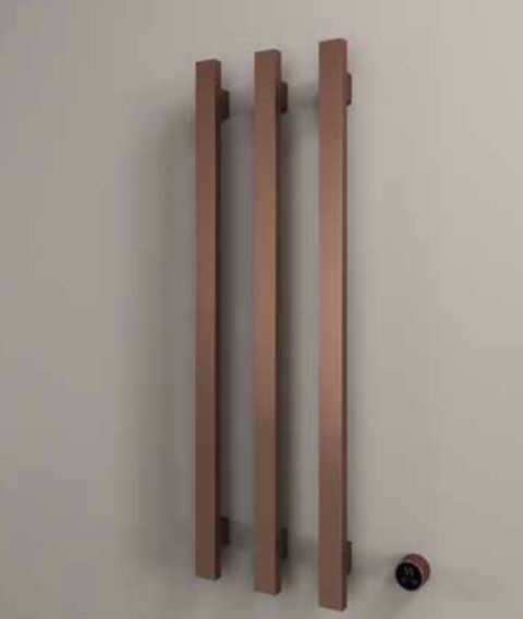 Hotbath &More Rails Square handdoekwarmerset 135cm - 3 stangen - geborsteld koper PVD