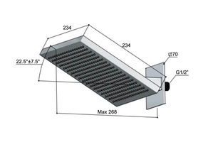 Hotbath Ace AC194 vierkante hoofddouche 23cm - Geborsteld nikkel