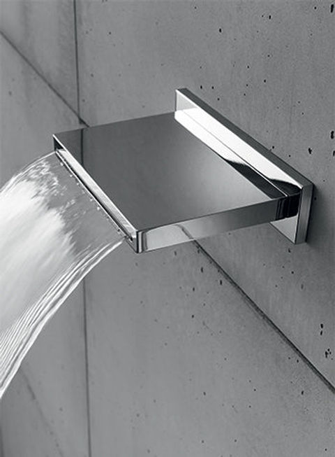Hotbath Archie AR160 Cascade opbouw wanduitloop RVS 316 - Geborsteld messing PVD