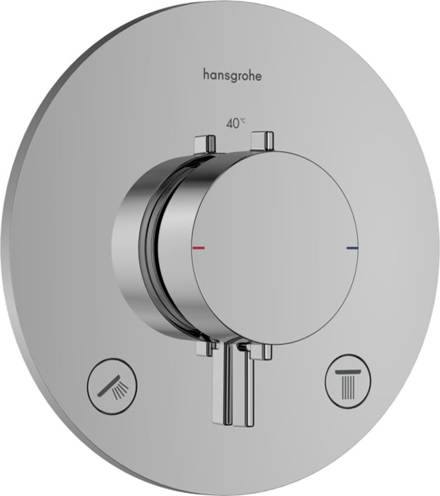 Hansgrohe Ecostat Comfort S afbouwdeel voor inbouwthermotaat voor 2 functies - chroom