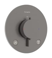 Hansgrohe Ecostat Comfort S afbouwdeel voor inbouwthermotaat voor 2 functies - brushed black chrome