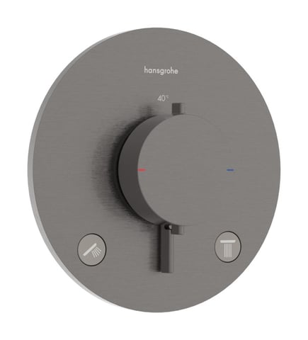 Hansgrohe Ecostat Comfort S afbouwdeel voor inbouwthermotaat voor 2 functies - brushed black chrome