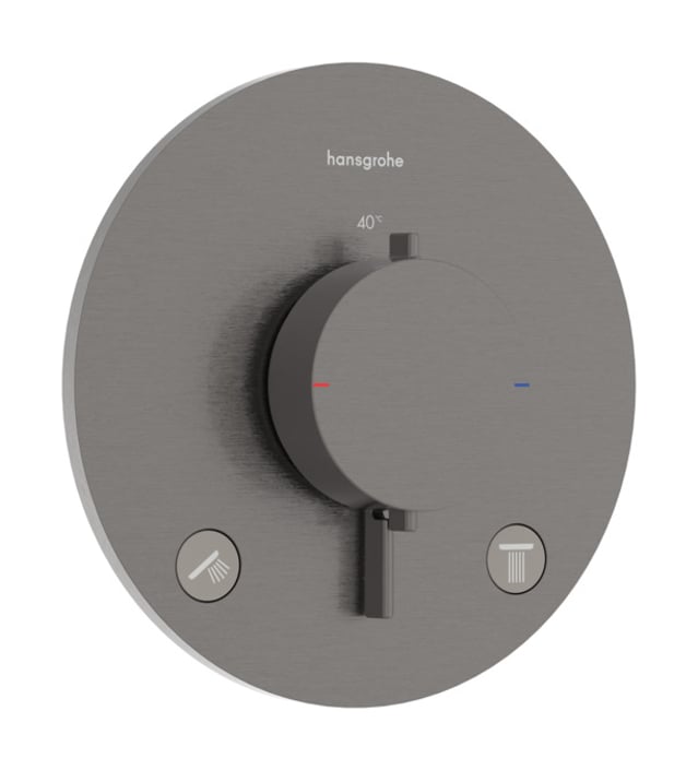 Hansgrohe Ecostat Comfort S afbouwdeel voor inbouwthermotaat voor 2 functies - brushed black chrome