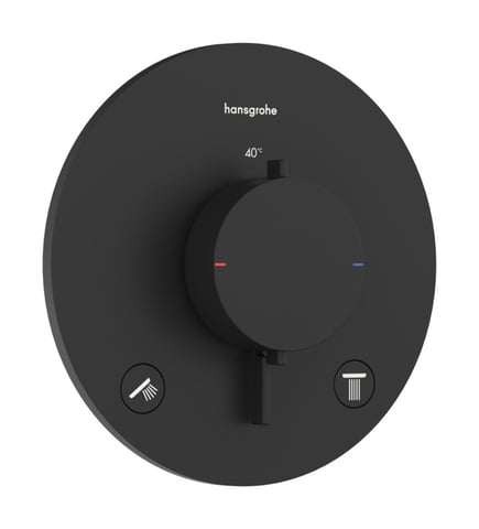 Hansgrohe Ecostat Comfort S afbouwdeel voor inbouwthermotaat voor 2 functies - mat zwart