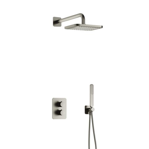 Hotbath Gal IBS40A inbouw doucheset met 2-weg stop-omstel - Geborsteld nikkel