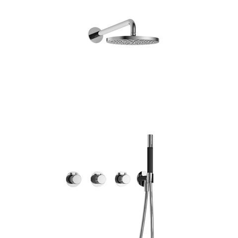 Hotbath Cobber X IBSX70 inbouw doucheset - staafhanddouche - 30cm hoofddouche - wandarm - glijstang - geborsteld zwart pvd