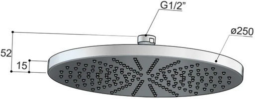 Hotbath M105 hoofddouche 25cm - Geborsteld zwart PVD