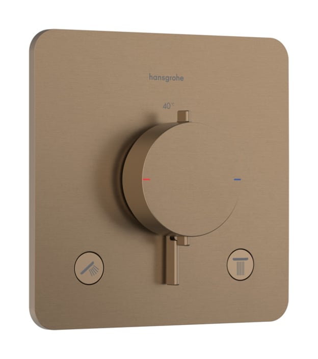 Hansgrohe Ecostat Comfort Q afbouwdeel voor inbouwthermotaat voor 2 functies - brushed bronze