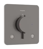Hansgrohe Ecostat Comfort Q afbouwdeel voor inbouwthermotaat voor 2 functies - brushed black chrome