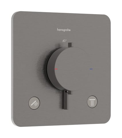 Hansgrohe Ecostat Comfort Q afbouwdeel voor inbouwthermotaat voor 2 functies - brushed black chrome