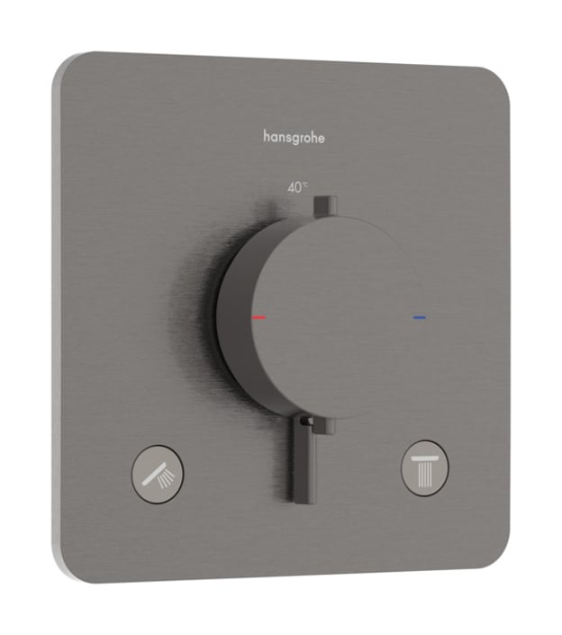 Hansgrohe Ecostat Comfort Q afbouwdeel voor inbouwthermotaat voor 2 functies - brushed black chrome