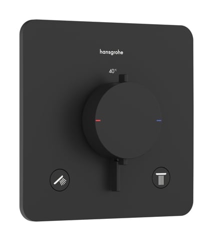 Hansgrohe Ecostat Comfort Q afbouwdeel voor inbouwthermotaat voor 2 functies - mat zwart