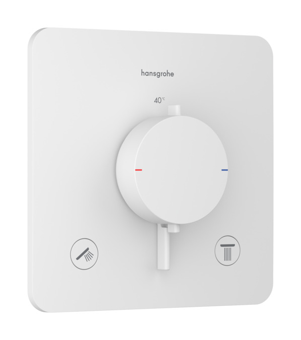 Hansgrohe Ecostat Comfort Q afbouwdeel voor inbouwthermotaat voor 2 functies - mat wit