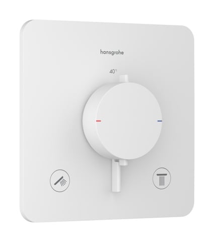 Hansgrohe Ecostat Comfort Q afbouwdeel voor inbouwthermotaat voor 2 functies - mat wit