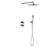 Regn inbouw doucheset met 2-weg rond - staafhanddouche - 30cm hoofddouche - wandarm - glijstang - chroom