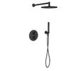 Regn inbouw doucheset met 2-weg rond - 3-standen handdouche - 25cm hoofddouche - wandarm - wandsteun - mat zwart