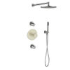 Regn inbouw doucheset met 2 stopkranen - ronde handdouche - 30cm hoofddouche - wandarm - glijstang - geborsteld nikkel pvd
