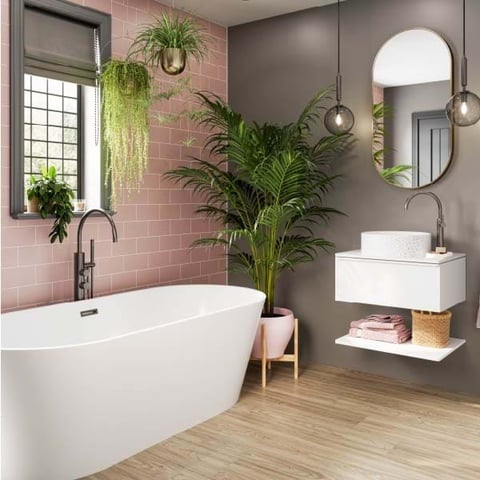 Multipanel Tile metro wandpaneel 240x58cm - hydrolock - Antique Rose