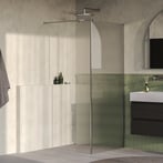 Brauer Oblivion Flow inloopdouche 90x200cm ribbelglas met zijwand 30cm - geborsteld RVS PVD