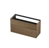 Ink onderkast 120x45cm - push to open - 2 lades - horizontaal gefreesd - fineer ash grey