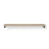Looox Wooden Base Shelf Solo wastafelblad 200x46cm - zwarte handdoekhouder links/rechts - old grey